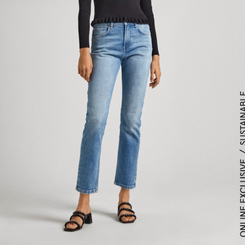 Pepe Jeans High Rise Straight Fit Jeans